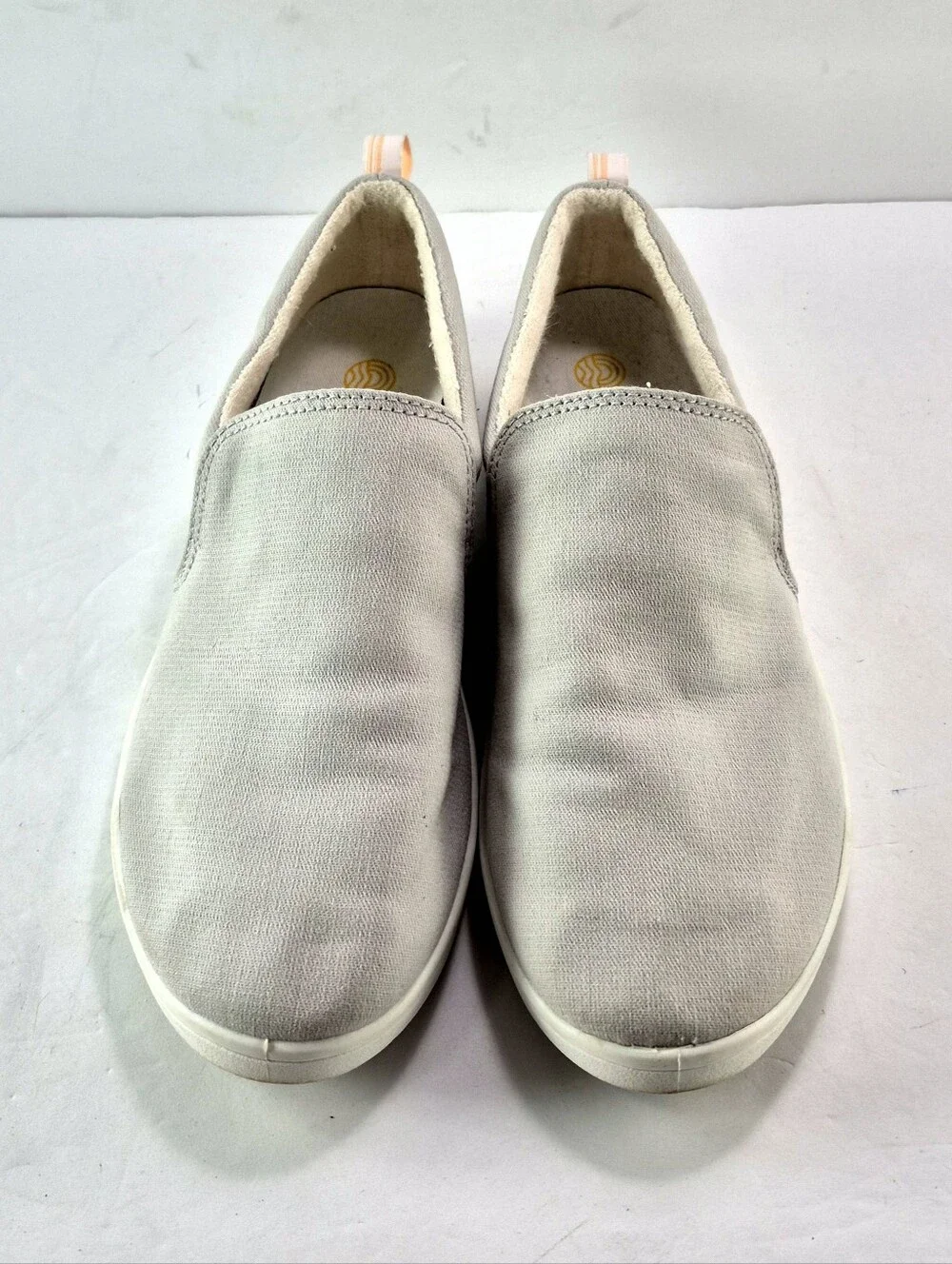 Vionic Beach Marshall Canvas Laceless Slip-On Sneaker Vapor Gray 8.5 Orthotic.